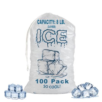 10 lb spezielle, langlebige, wiederverwendbare, biologisch abbaubare Plastik-Eisbeutel für die Lagerung von Eiswürfeln