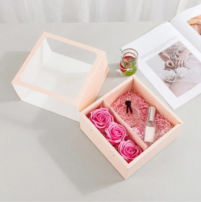 Geschenkhandwerk Industrieweiß Transparentes PVC Fensterschublade Klappschrank Muttertagsgeschenk Papierpackung
