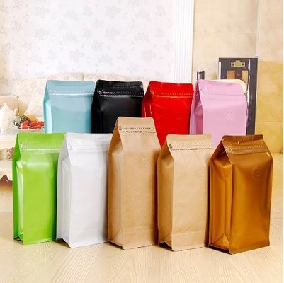 Kraftpapier-Kaffee-Ventil-Taschen mit Zip Lock und Ventil für Produkte im Jahr 2023