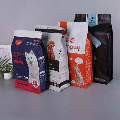 angepasste Farbe Achtseitige Dichtung Aluminiumfolie Haustierfutter Verpackungstüte für Cookie
