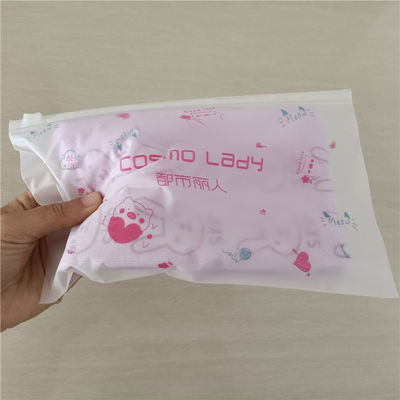 Custom Logo Kleidung Verpackung Reißverschluss Tasche für wiederverwendbare Frosted Kleidung Kunststoff