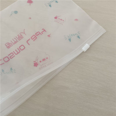 Custom Logo Kleidung Verpackung Reißverschluss Tasche für wiederverwendbare Frosted Kleidung Kunststoff