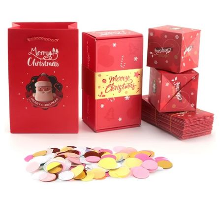 Elegante Papierverpackungskisten Custom Boutique Weihnachtsgeschenke Scrapbook Überraschung Bombe
