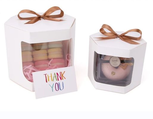 Maßgeschneiderte weiße Kartonkuchenbox mit Fenster 4 und 6-Loch-Cupcake-Verpackungsbox