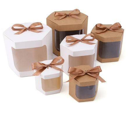 Maßgeschneiderte weiße Kartonkuchenbox mit Fenster 4 und 6-Loch-Cupcake-Verpackungsbox