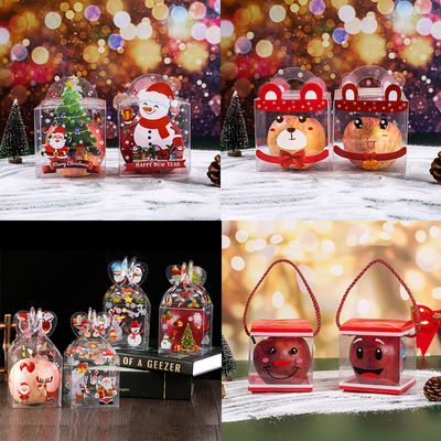 Durchsichtige PET-Faltbare Süßigkeiten Apfelkisten für die individuelle Geschenkverpackung Weihnachten
