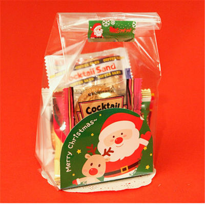 Handgefertigte Diy-Keksbeutel für PE-Plastikfarben-Boden Toastbeutel Weihnachten