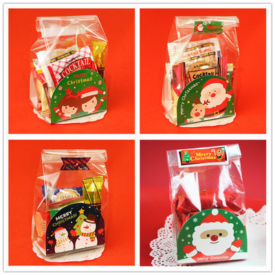 Handgefertigte Diy-Keksbeutel für PE-Plastikfarben-Boden Toastbeutel Weihnachten
