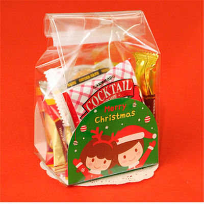 Handgefertigte Diy-Keksbeutel für PE-Plastikfarben-Boden Toastbeutel Weihnachten
