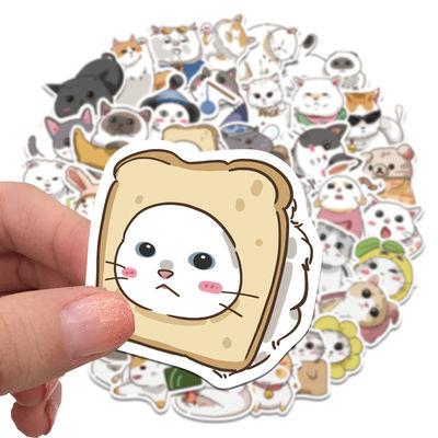 Kraftpapier-Etiketten Danke Aufkleber Süße Katzen-Cartoon-Design für dekorative Aufkleber
