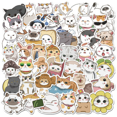 Kraftpapier-Etiketten Danke Aufkleber Süße Katzen-Cartoon-Design für dekorative Aufkleber