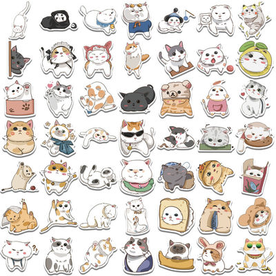 Kraftpapier-Etiketten Danke Aufkleber Süße Katzen-Cartoon-Design für dekorative Aufkleber