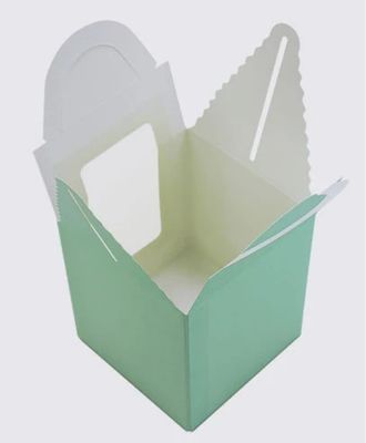 Portable Cupcake Packaging Box mit Deckel und Fenster Einfügen angepasste rosa Farbe