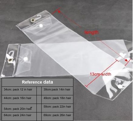 Transparente PVC-Tasche für Haarverlängerungen Kunststoffverpackung mit Logo für Kosmetik