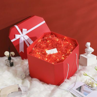 Quadratische Neuheit Band Geburtstagsgeschenkbox Verpackungskiste Papier Geschenk für benutzerdefinierte Logo Größe