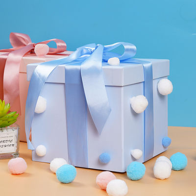 Anpassen Ende Boutique Luxus Papier Geschenkbox mit Banddeckel für Geburtstag Weihnachten