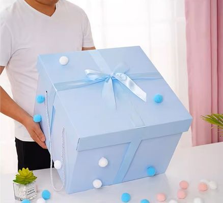 Anpassen Ende Boutique Luxus Papier Geschenkbox mit Banddeckel für Geburtstag Weihnachten