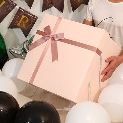 Anpassen Ende Boutique Luxus Papier Geschenkbox mit Banddeckel für Geburtstag Weihnachten