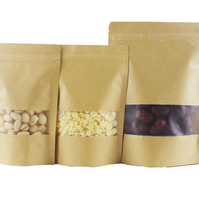 Lebensmittelverpackung Bäckerei Kraftpapiertüte mit Fenster-Anpassung und umweltfreundlich