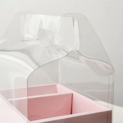 DIY Transparente Blumenkuchenboxen PVC Hochzeit Weihnachten Geburtstagsgeschenkverpackung mit Griff