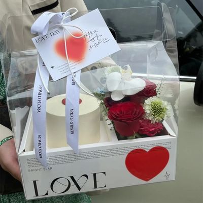 DIY Transparente Blumenkuchenboxen PVC Hochzeit Weihnachten Geburtstagsgeschenkverpackung mit Griff