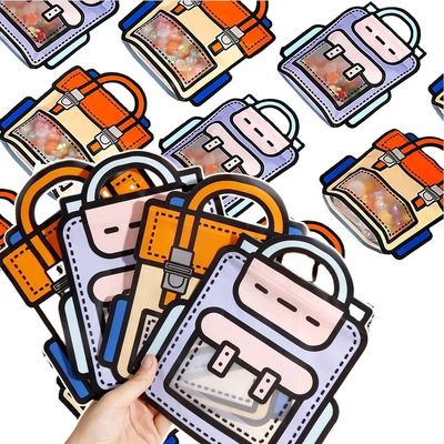 Anpassbar und Spaß Transparente Zeichentrickfilm Wiederverwendbar Rucksack geformte Reißverschluss Kunststoff Geschenk Tasche