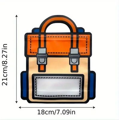 Anpassbar und Spaß Transparente Zeichentrickfilm Wiederverwendbar Rucksack geformte Reißverschluss Kunststoff Geschenk Tasche