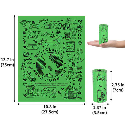 Einheit Roll Pet Dog Cat POP Plastikmüllbeutel für grüne und gesundheitliche Materialien
