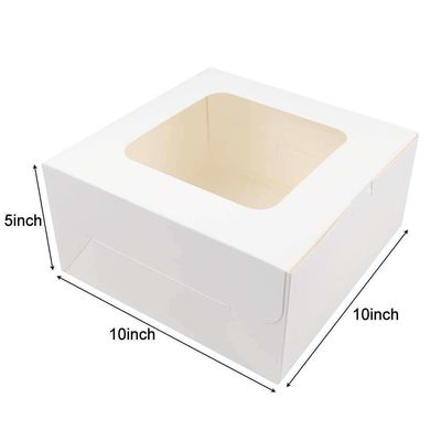 Weißpapier-Bäckerei-Box mit Fenster quadratisch Karton Einwegkuchenbox