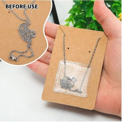 Selbstklebende Siegel Schmuck Display Card 2023 Custom Halskette Ohrringe Karte mit Logo