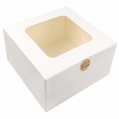 Weißpapier-Bäckerei-Box mit Fenster quadratisch Karton Einwegkuchenbox