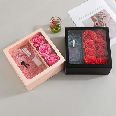 Verpackung Geschenk Blumenbox mit Griff kundenspezifisches Quadrat Design PVC transparentes Fenster