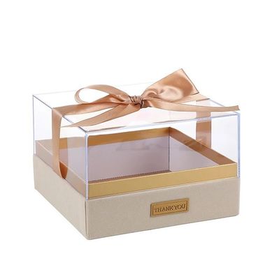Papier Geschenkverpackung für Kerze Custom Logo Luxus transparente Acryl-Speicherbox