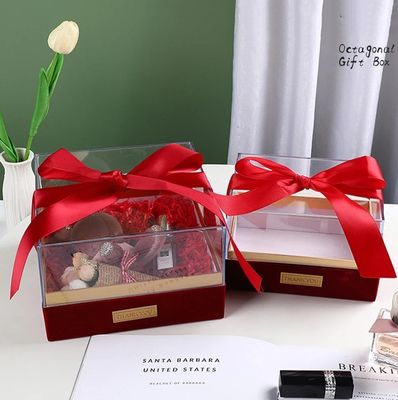 Papier Geschenkverpackung für Kerze Custom Logo Luxus transparente Acryl-Speicherbox