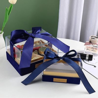 Papier Geschenkverpackung für Kerze Custom Logo Luxus transparente Acryl-Speicherbox