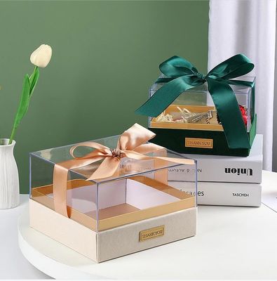 Papier Geschenkverpackung für Kerze Custom Logo Luxus transparente Acryl-Speicherbox