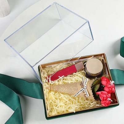 Papier Geschenkverpackung für Kerze Custom Logo Luxus transparente Acryl-Speicherbox