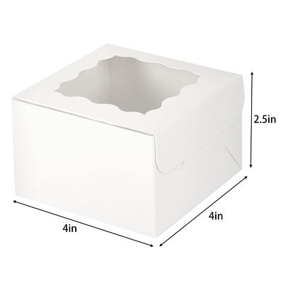 Kleine Leckereien Weiße Bäckerei-Cookie-Boxen mit Fenster 4x4x2,5 Zoll kundenspezifische Verpackung