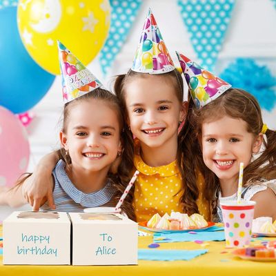 Kleine Leckereien Weiße Bäckerei-Cookie-Boxen mit Fenster 4x4x2,5 Zoll kundenspezifische Verpackung