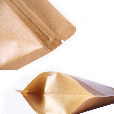 Bequeme braune Kraftpapier-Stand-up-Tasche mit Reißverschluss für einfache Handhabung und Lagerung