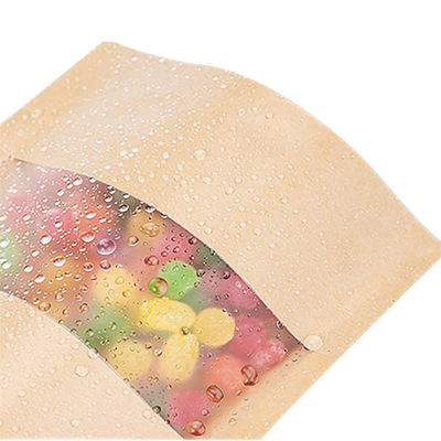 Bequeme braune Kraftpapier-Stand-up-Tasche mit Reißverschluss für einfache Handhabung und Lagerung