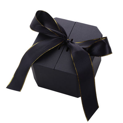 Custom Boutique Luxury Matt Schmuck Geschenkbox mit Magnetverschluss und schwarzem Band