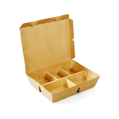 5 Quadrate Braun-Papier-Lunchbox Umweltschonende und individuell anpassbare Verpackungen für Fast Food