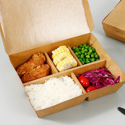Personalisierte Snackpackung Kraftpapier Fastfood Verpackungskisten Einweg 5 S