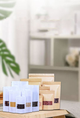 Zipper Top Kraftpapier-Lebensmittelverpackungstasche mit selbsttragendem Design und PE-Material