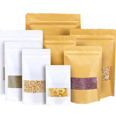 Zipper Top Kraftpapier-Lebensmittelverpackungstasche mit selbsttragendem Design und PE-Material