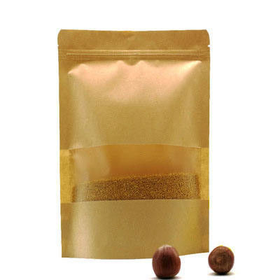 Zipper Top Kraftpapier-Lebensmittelverpackungstasche mit selbsttragendem Design und PE-Material