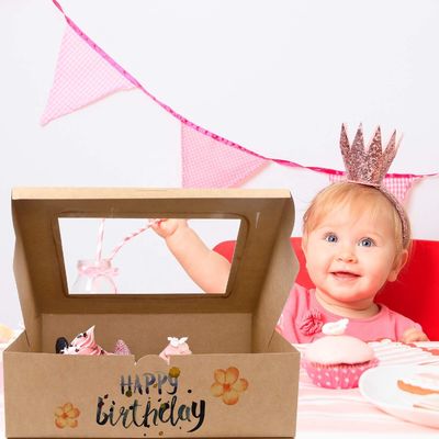 Lebensmittelindustrie Braunes Kraftpapier 12 Zählen Bäckerei Trägerbox für Muffins Gebäck Cupcake