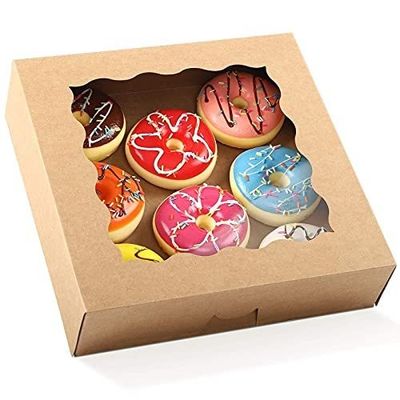 Fensterverpackung Bäckerei Kuchenbox mit Einträgen 12 Loch Cupcake Halter in Kraftpapier