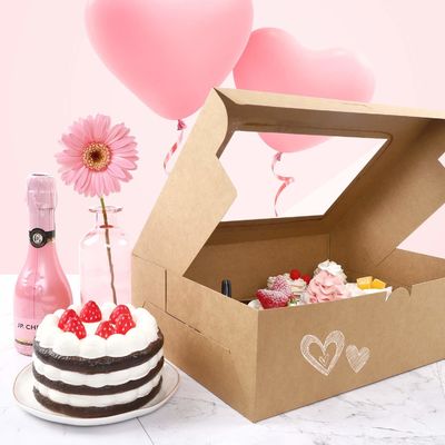 Fensterverpackung Bäckerei Kuchenbox mit Einträgen 12 Loch Cupcake Halter in Kraftpapier